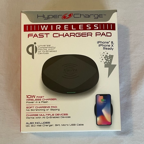 Hyper charge tzumi charging pad. Qi enabled devices. New in box - Picture 1 of 3